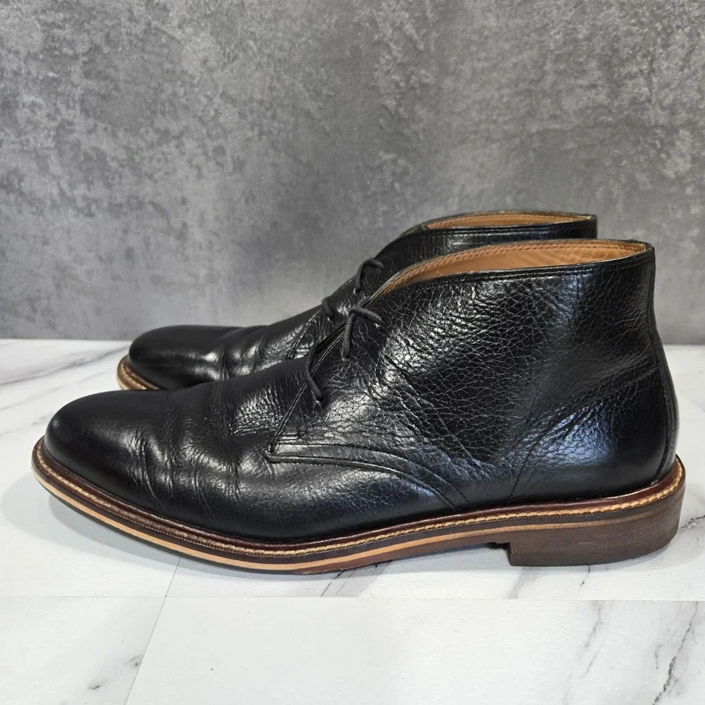Cole Haan Barron Mens 9M Black Leather Chukka Desert Boots Ankle Lace Up Casual